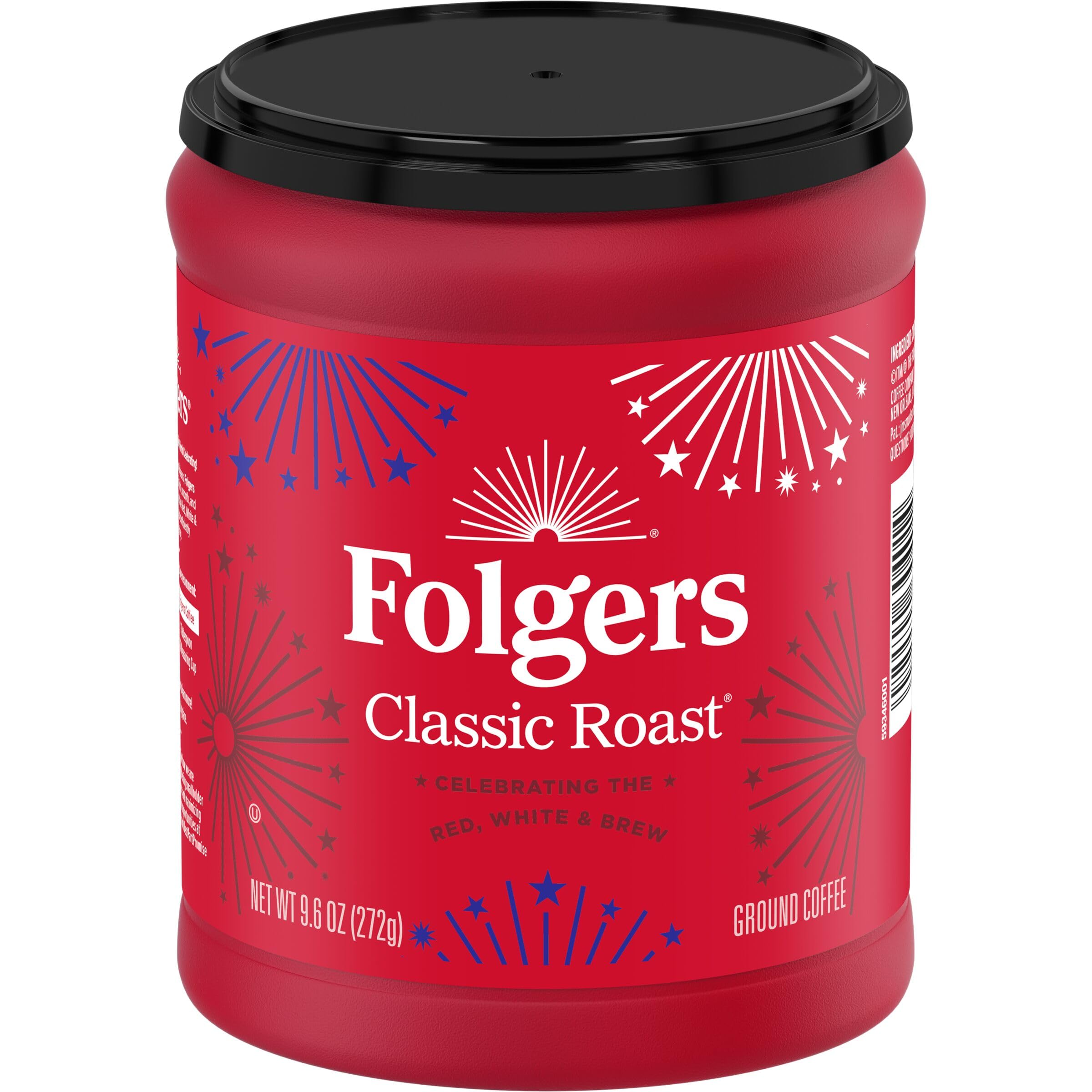 Folgers Classic Roast Ground Coffee, Medium Roast, 9.6-Ounce