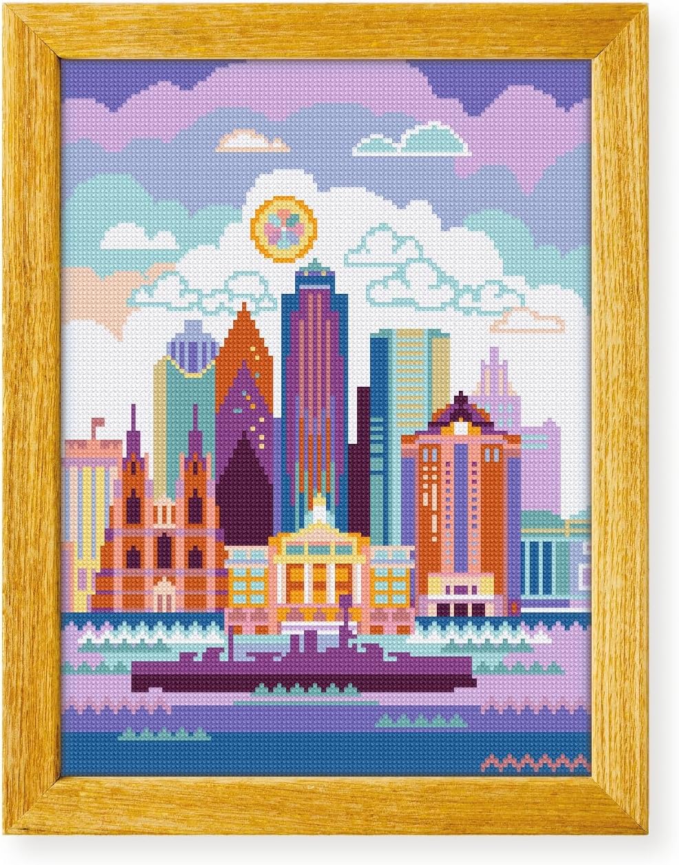 Awesome Pattern Studio Houston USA DS355, Diamond Painting Kit, Diamond Art Kits for Adults, Full Drill 5D Diamond Dots Kits. All Items Included.