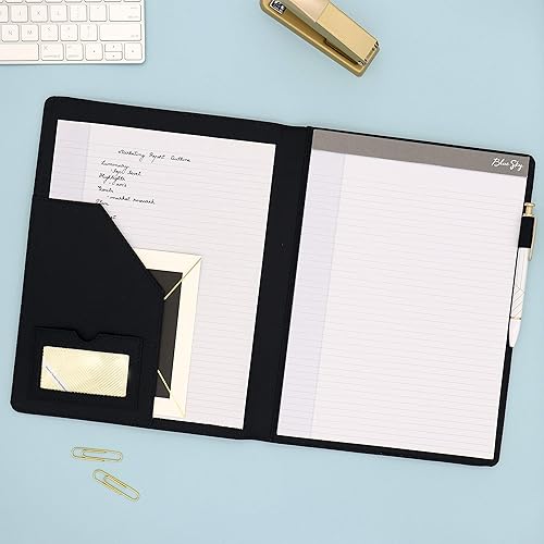 Miniatura 2 de Blue Sky Padfolio profesional 95 x 12 pulgadas cubierta de piel sintética texturizada negro 85 x 11 pulgadas de papel incluido 14714