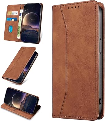 Wallet Case for Samsung Galaxy A52 4G / 5G / A52S 5G with Card Holder, PU Leather Cover Kickstand Magnetic Shockproof TPU Bumper Flip Folio Case for Samsung A52 4G / 5G / A52S 5G Brown