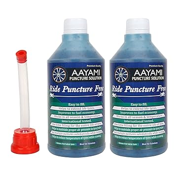 Aayami Puncture solution (1000 ml) oil based Anti Puncture Tyre Sealant -for Tubeless Tyres BLUE (Pack Of 2)