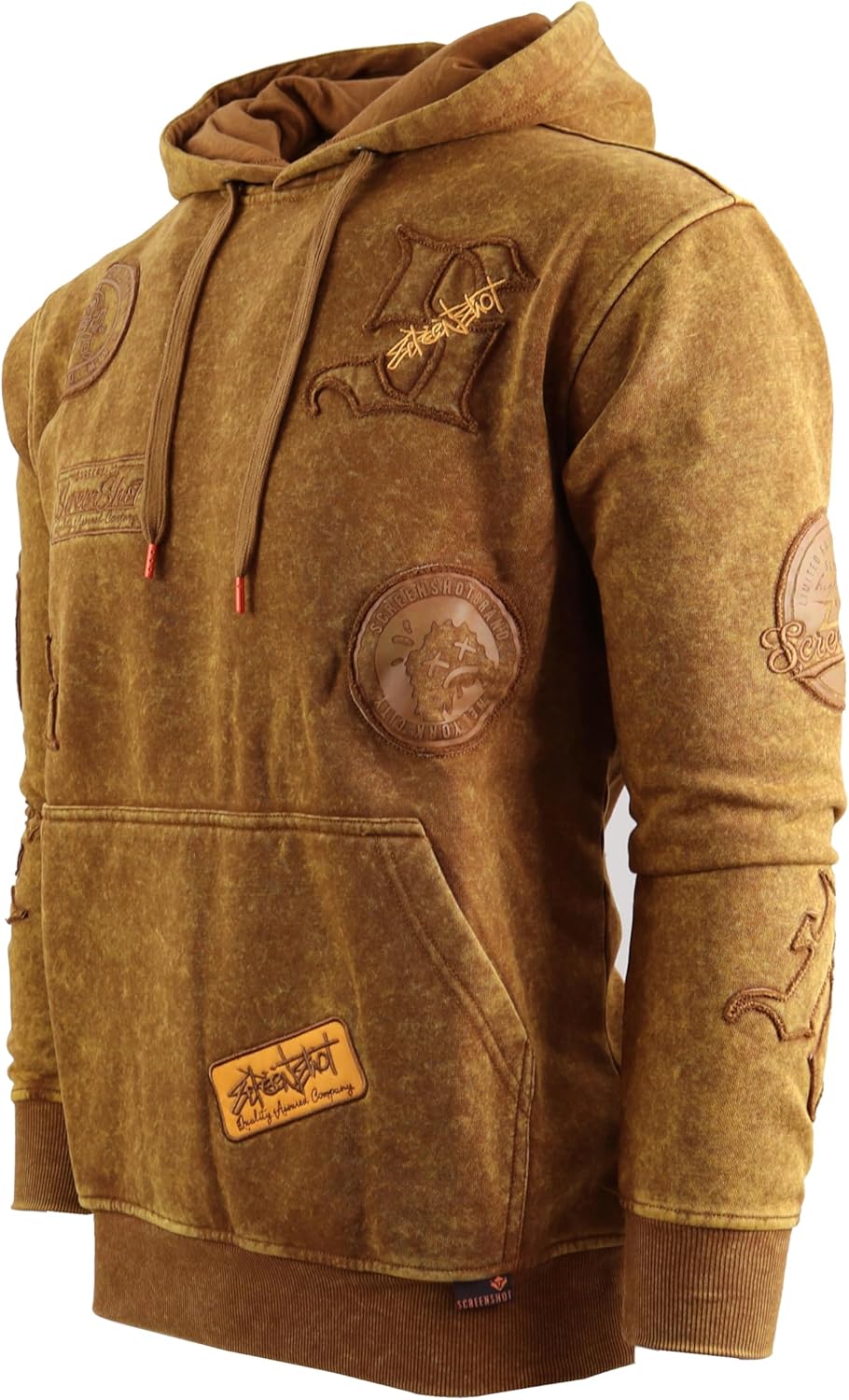 SCREENSHOT-FLEECE HOODIE 4202 Mens Urban Streetwear NYC Graffiti Embroidery Patch Fleece Pullover Sweatshirt Hoodie