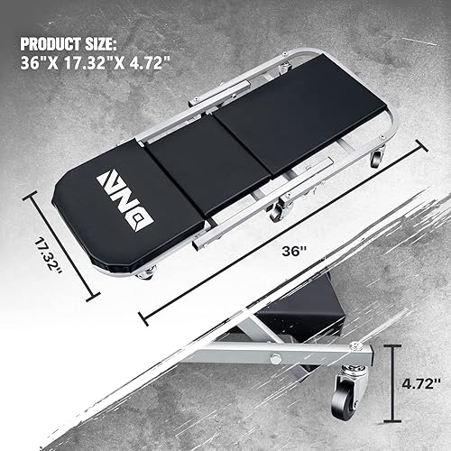 Miniatura 44 de DNA MOTORING TOOLS-00186 - Asiento plegable 2 en 1 de 40 pulgadas, 6 ruedas de 2 pulgadas, capacidad de peso de 330.7 lbs, color rojo
