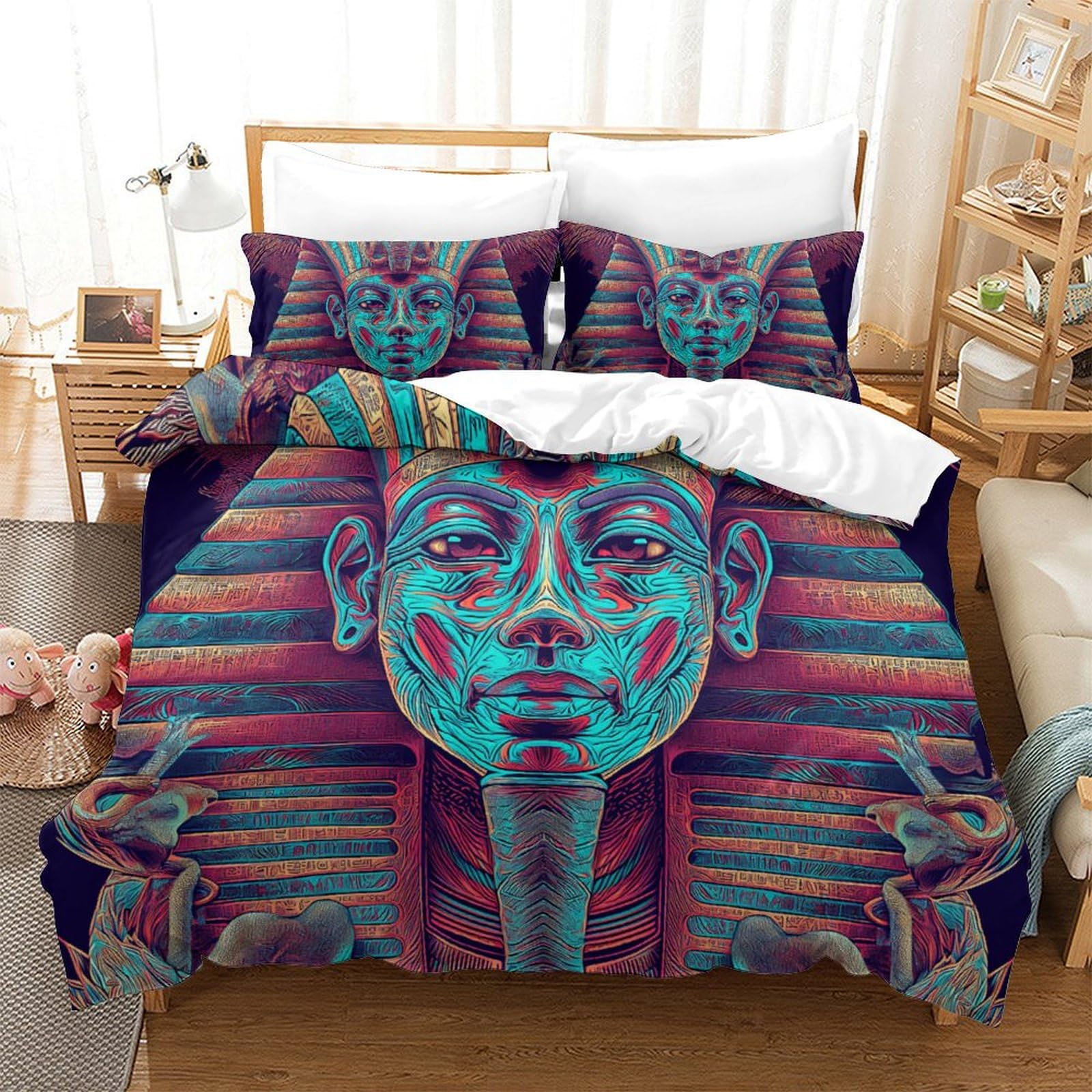 Parure de lit égyptienne 260x220 cm en microfibre premium ultra douce imprimé 3D
