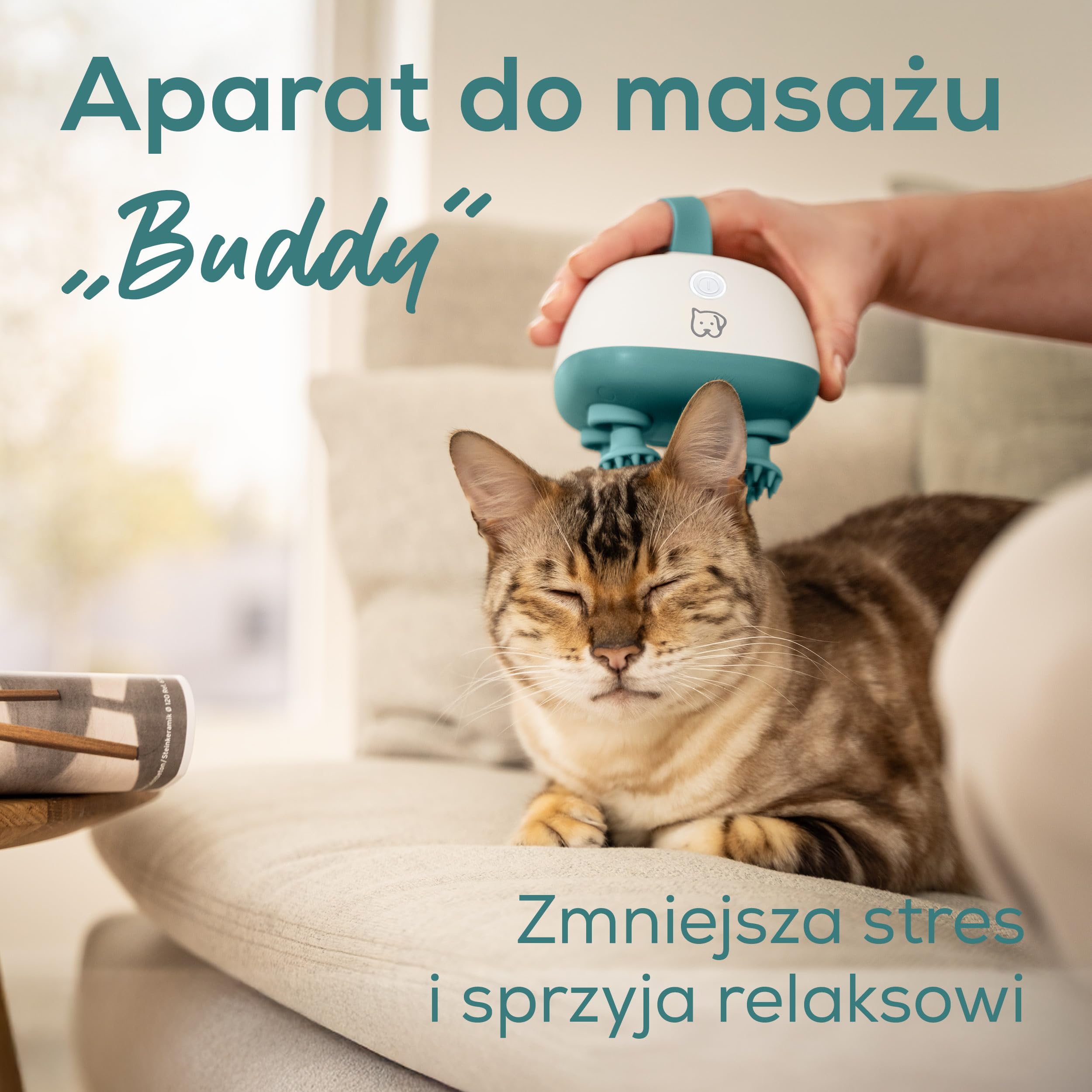Beurer Love Your Pet Aparat do masażu Buddy dla psów i kotów, relaksujący masaż głowy i ciała dla zwierząt domowych, masaż przeciwstresowy, wyjątkowo cichy, silikonowe nasadki masujące, z akumulatorem