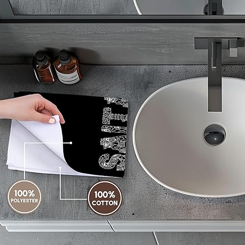 Miniatura 4 de 3dRose Toalla de baño de mano para piscina de 22 x 30 pulgadas, texto decorativo Saitama, blanco sobre negro, diseño Alexis - Japón