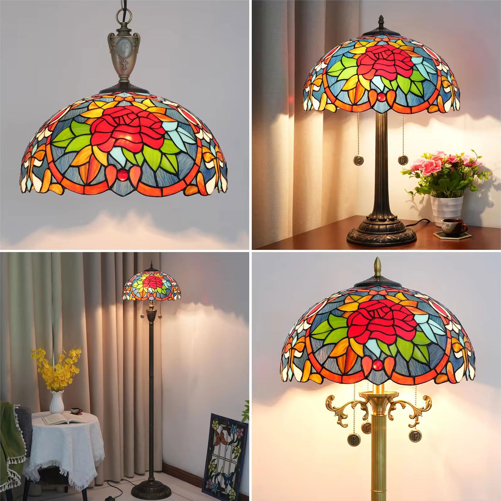 BOTOWI ティファニーランプシェード交換のみ16インチステンドグラスの