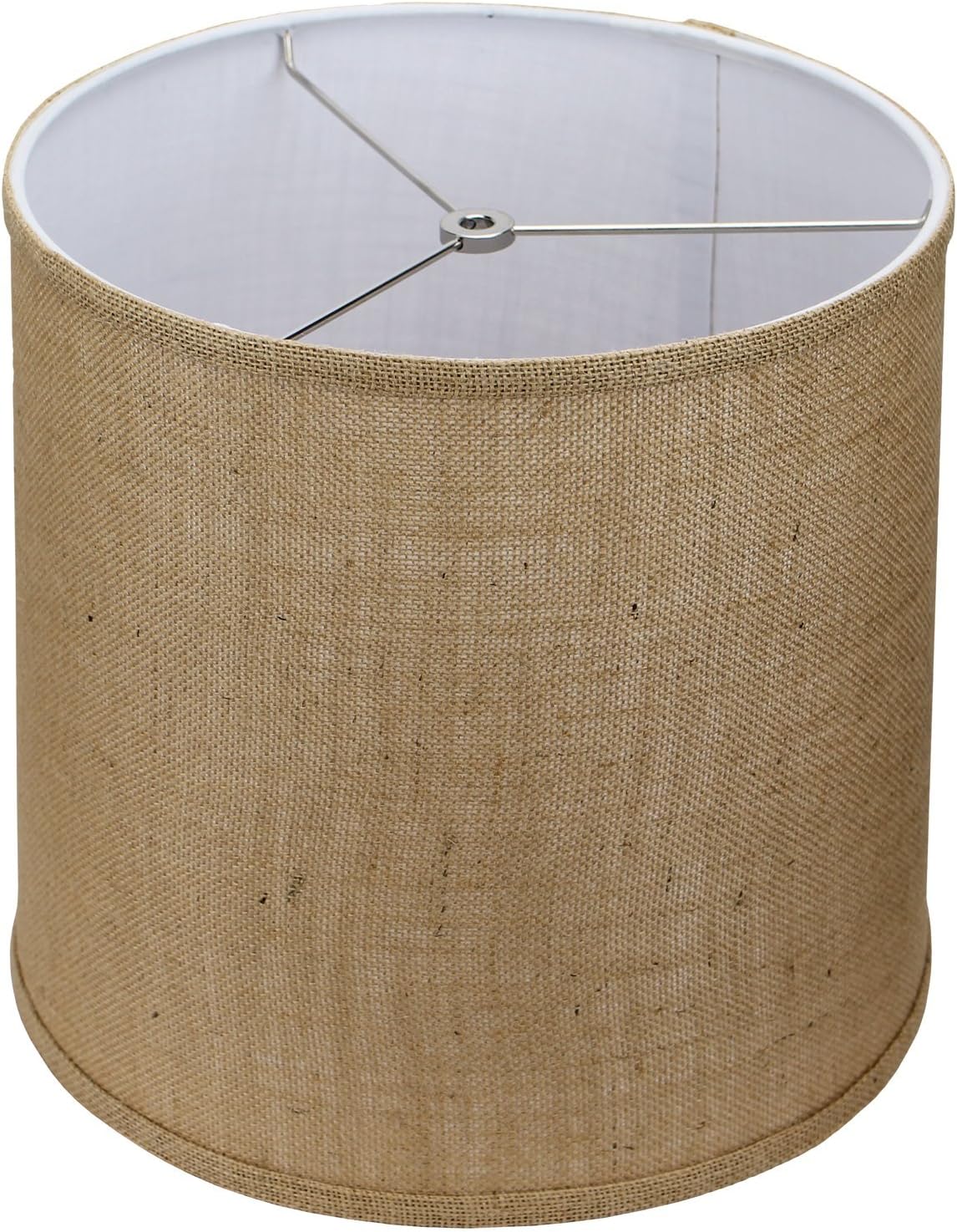 FenchelShades.com 12" Top Diameter x 13" Bottom Diameter 12" Slant Height Lampshade Retro Rustic Vintage Hardback Liner USA Made (Burlap Natural)