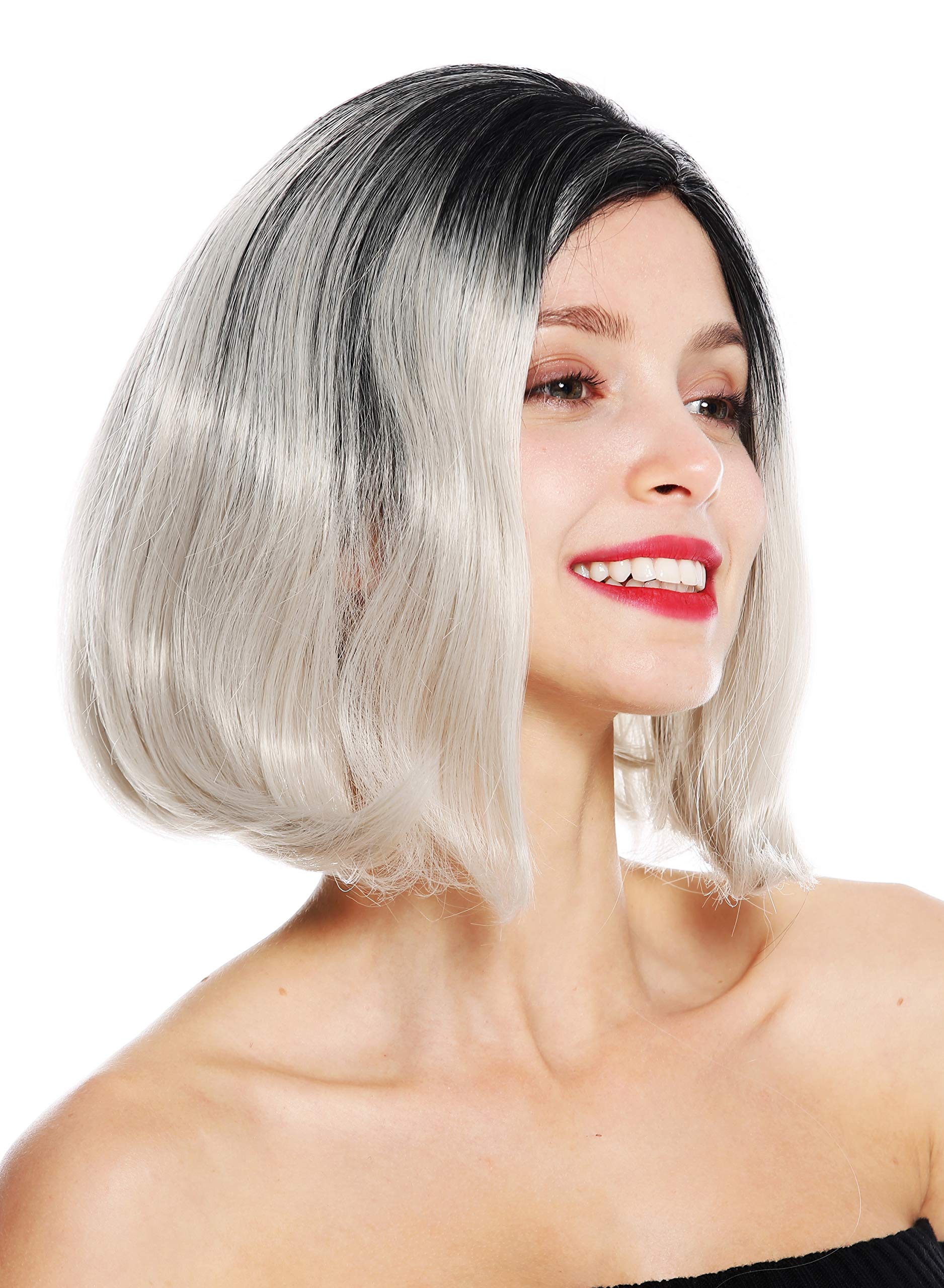 WIG ME UP Damenperücke 'Diva' – Lang, Schwarz (1B), Mittelscheitel, Glatt & Gewellt, 55 Cm