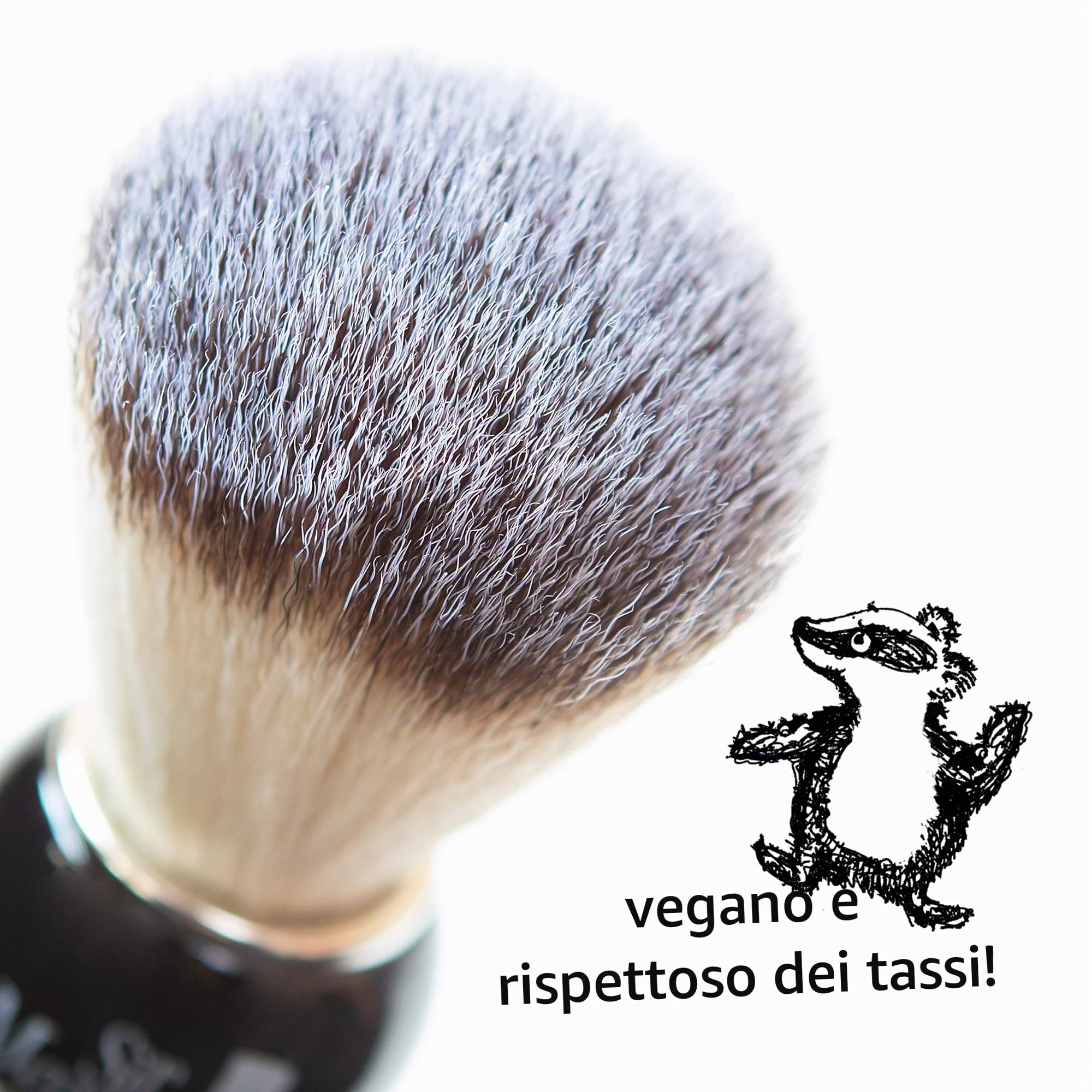 Set Da Barba Uomo Vegano Al 100% - Pennello Da Barba Di Qualità Premium - Con Scatola Da Viaggio - Perfetto Come Idea Regalo - Completo Di Spazzola