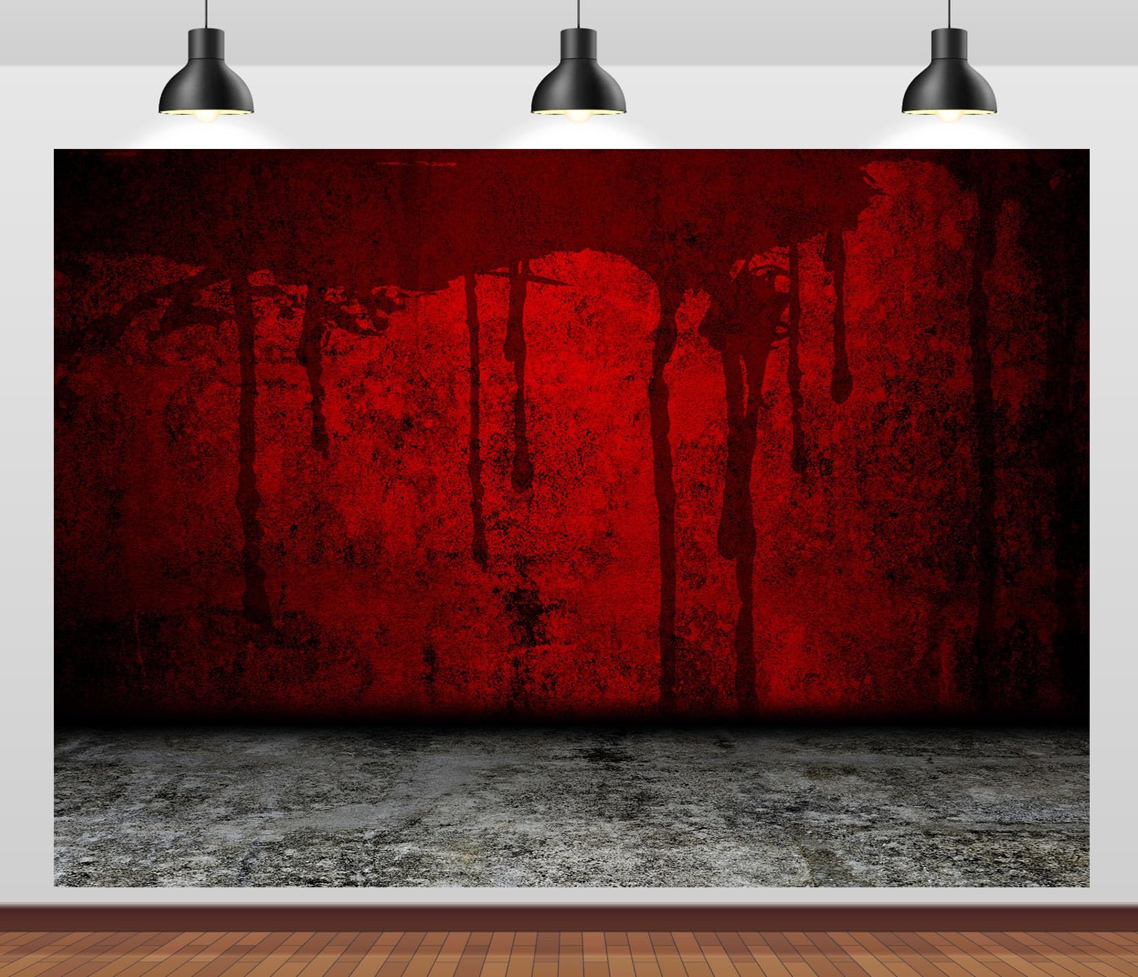 20x10FT Pared Roja Oscura con Goteo Fondo Fotográfico
