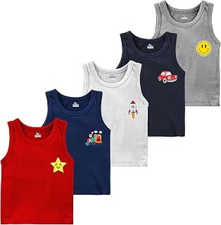 Kidbee Cotton Vests for Boys & Girls Printed (Set of 5) Price In India