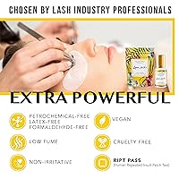 Vista 4 de Pegamento para extensión de pestañas extra potente – Lyon lash pegamento de rendimiento de 0.2 fl oz 1-2 segundos de tiempo de secado 6-8