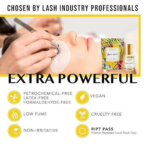 Extra Powerful Eyelash Extension Glue - Lyon Lash 5ml Performance Glue | 1-2 Sec Dry Time | 6-8 Weeks Retention | Black Adhesive Supplies for Professional Use