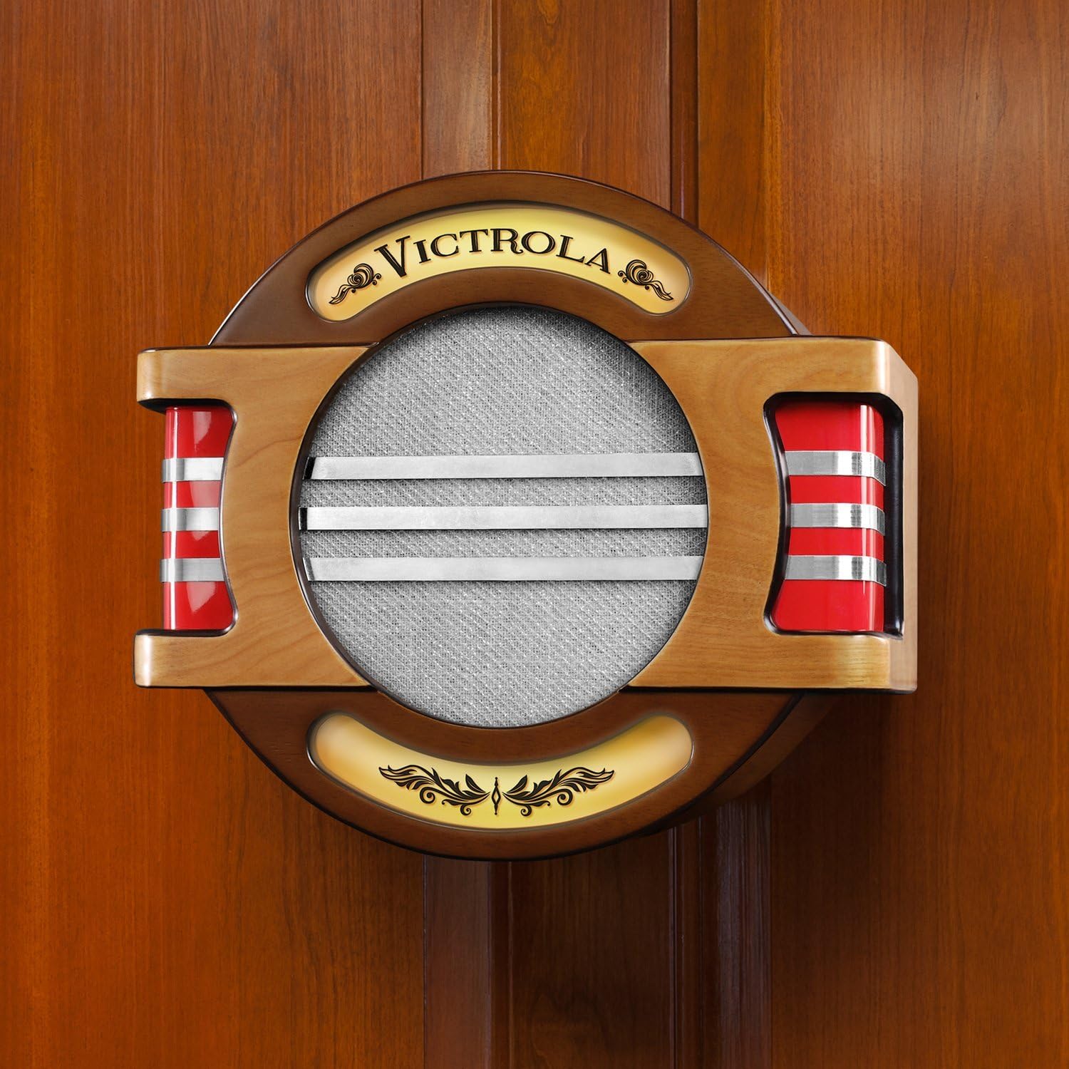 Exclusive Discount 80% Offer Victrola Wall Mounted Bluetooth Speaker with A/C Adaptor and Built-in Rechargable Battery Mahogany