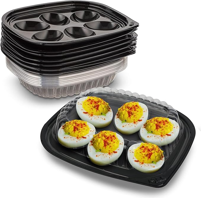 MT Products Clear Deviled Egg Containers Holds 6 Eggs 6.5"
