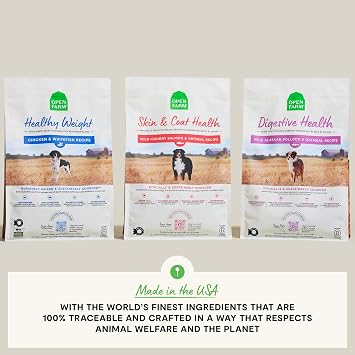 Open Farm, Healthy Weight Dog Food, Veterinarian Formulated High-Protein & Low-Calorie Dry Dog Food for Weight Management, Supports Metabolism & Mobility, Chicken & Whitefish Recipe, 22lb Bag