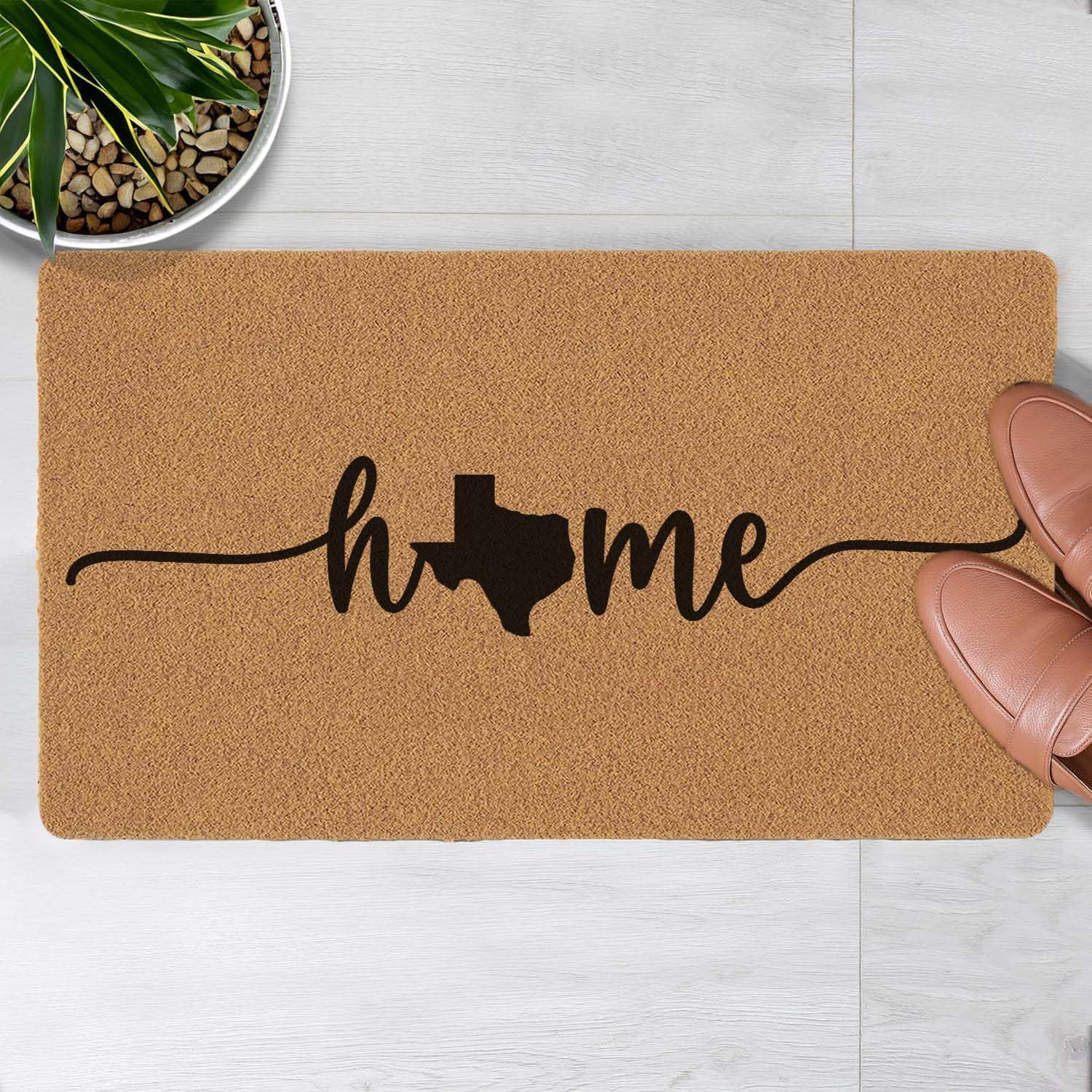 Welcome Door Mat Outdoor Indoor Entrance Low-Profile Floor Mats Non Slip Durable Entrance Rugs for Entry, Patio, High Traffic Areas Front Door, 17" x 29.5" (Mouse Head Welcome)