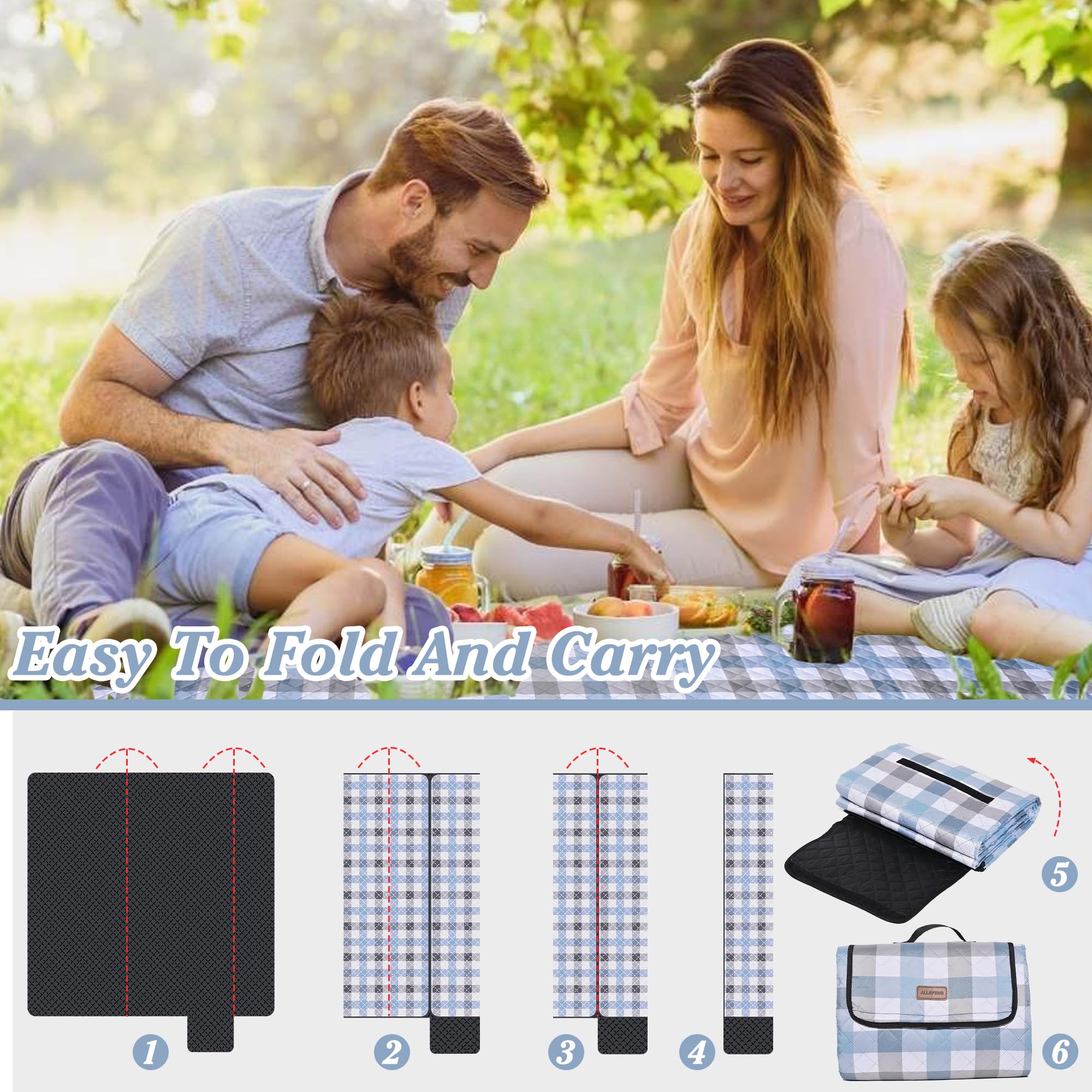 Tapis de pique-nique imperméable surdimensionné, tapis d'extérieur portable