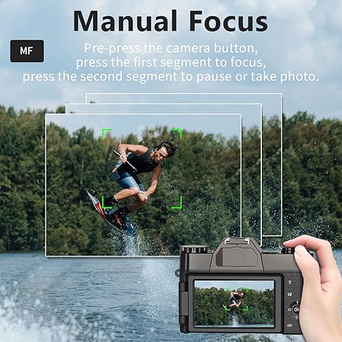 Miniatura 4 de VJIANGER Cámara digital4K de 48megapíxeles con enfoque automático para videoblogs con pantalla giratoria IPS de 3pulgadas 30fotogramas por segundo