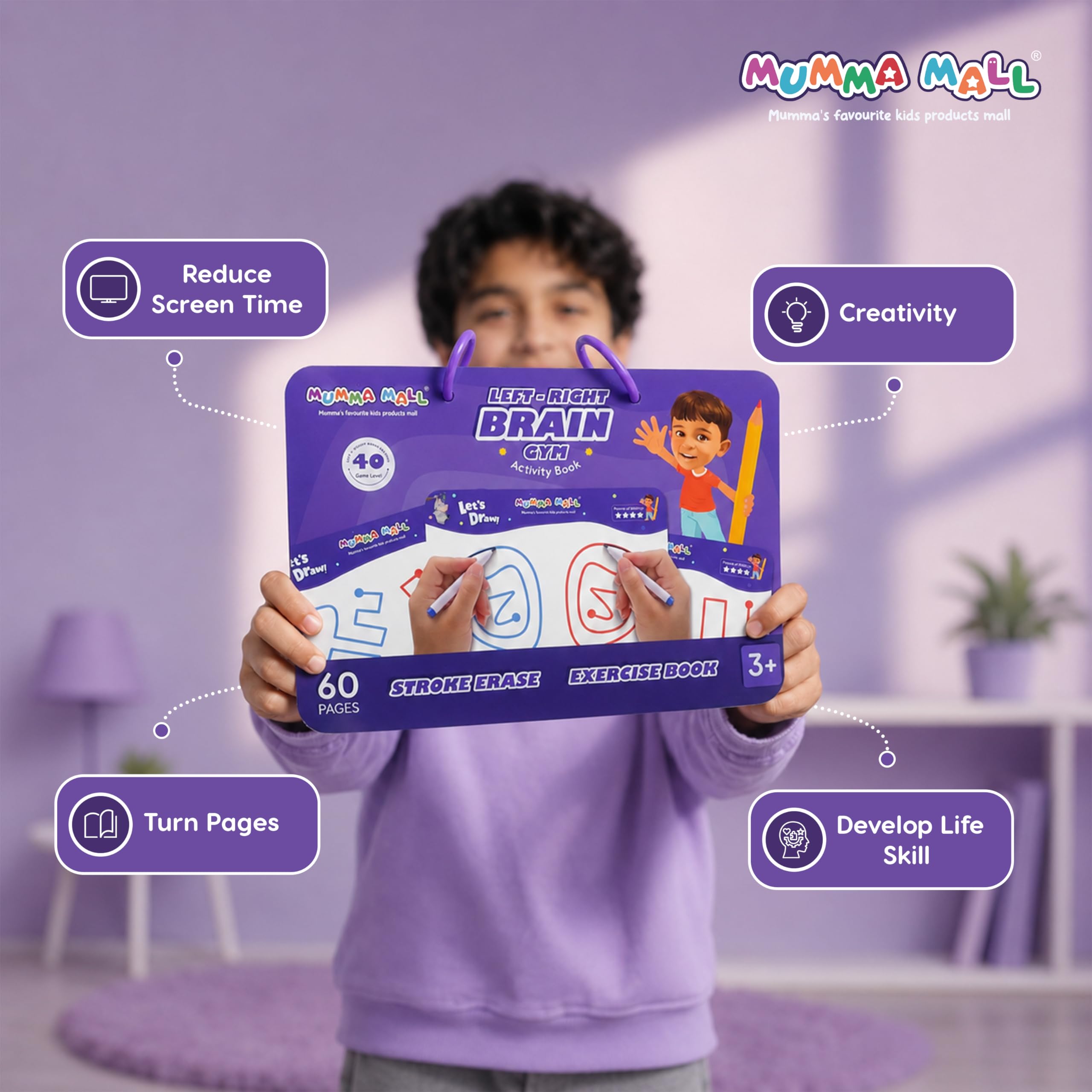 MUMMA MALL Left & Right Brain Activity buzy Book for kids – Build Focus, Creativity & Hand Coordination for Kids