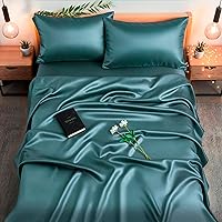 Vista 1 de Colorado Home Co SUNDAYSILKS Sábanas 100% seda de morera 4 sábanas de seda de morera tamaño King Suave y duradera Juego de sábanas de seda