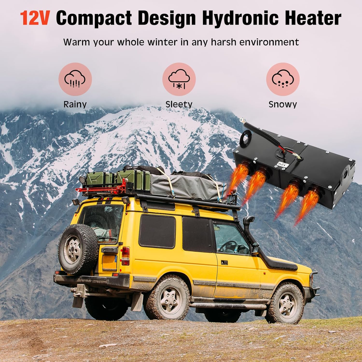 500w Car Heater 12 Volt Camping Heaters Windshield Heater Kit Window Defogger Defroster for Winter Automobile Windscreen Car Camper (12v)