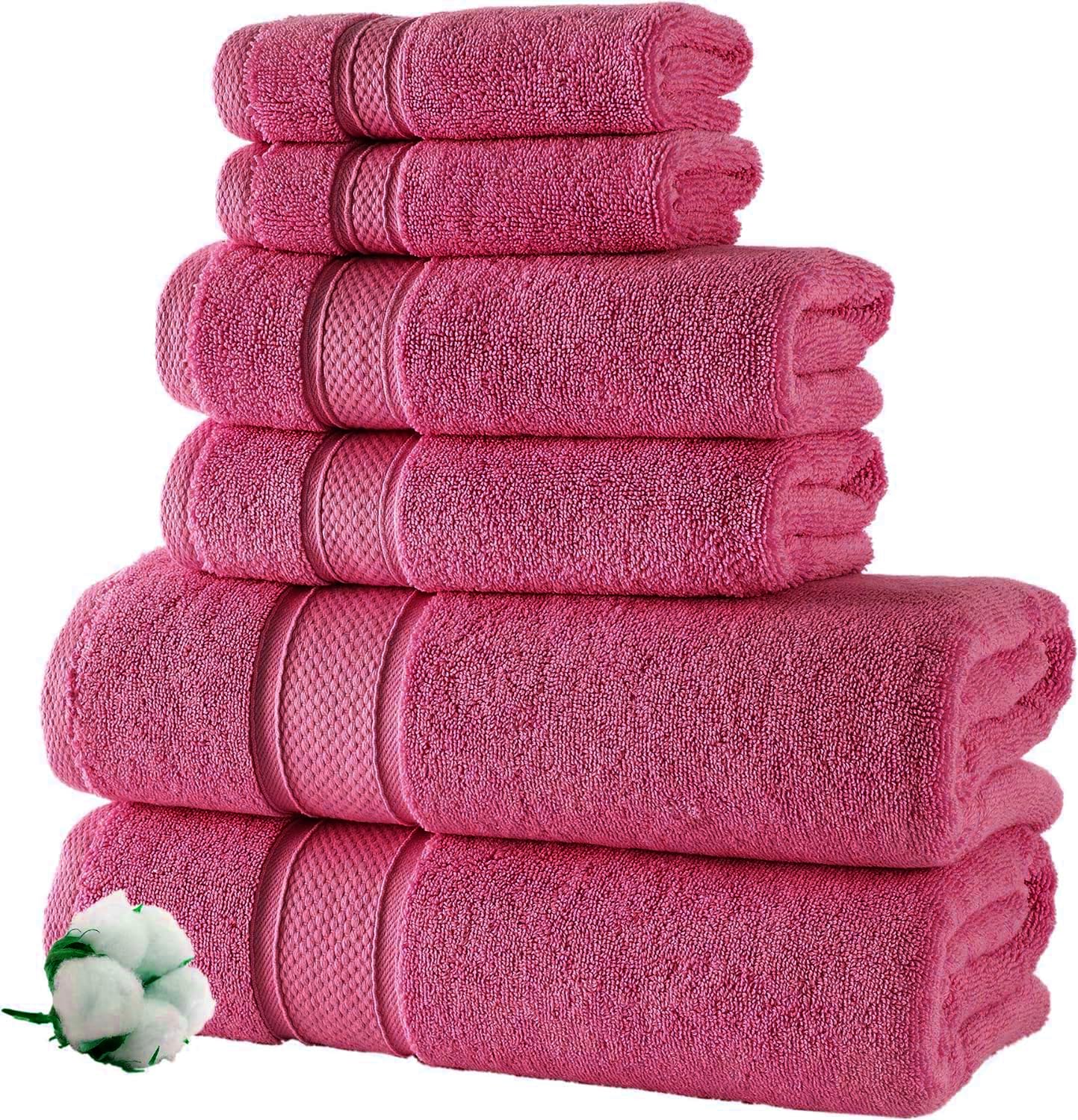 Towelbay Pink Luxury Bath Towels (800 Gsm) 100% Egyptian Cotton Face Hand Bath Towel Super Jumbo Bath Sheets Quick Dry & Absorbent Multipack (, Face Cloth)