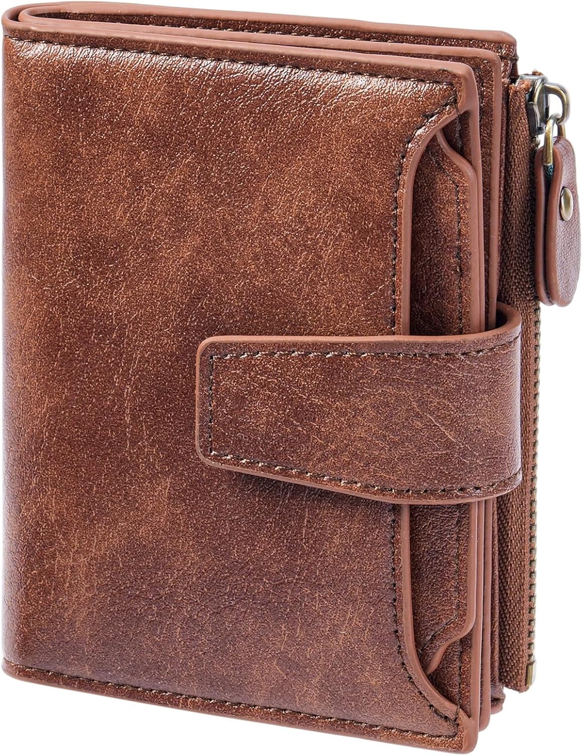 FALAN MULE Small Wallet for Women Leather Bifold Compact RFID Blocking Small Womens Wallet Purse