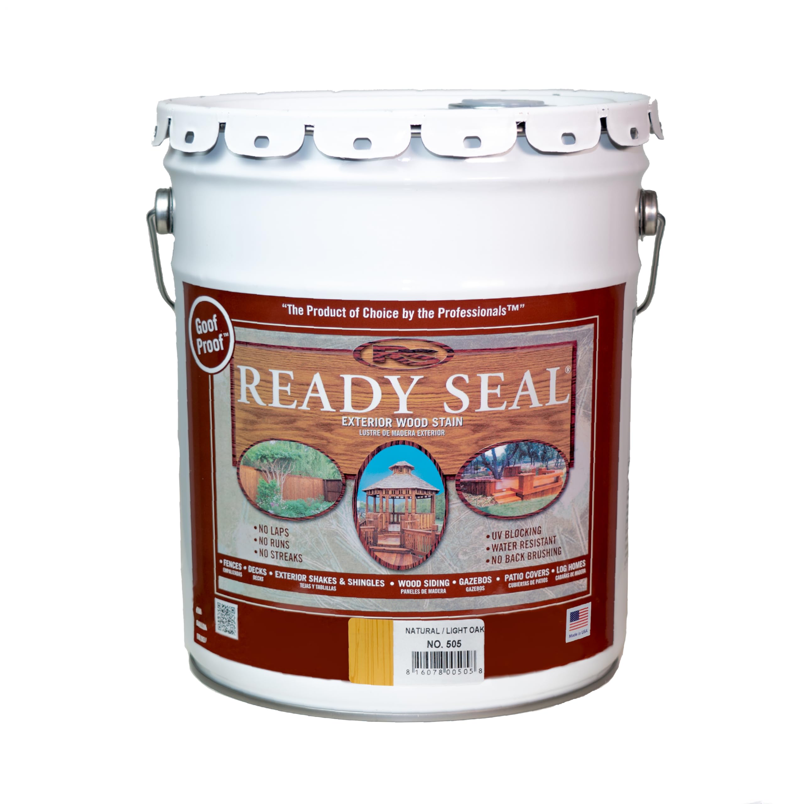 505 Exterior Stain and Sealer for Wood, 5-Gallon, Light Oak