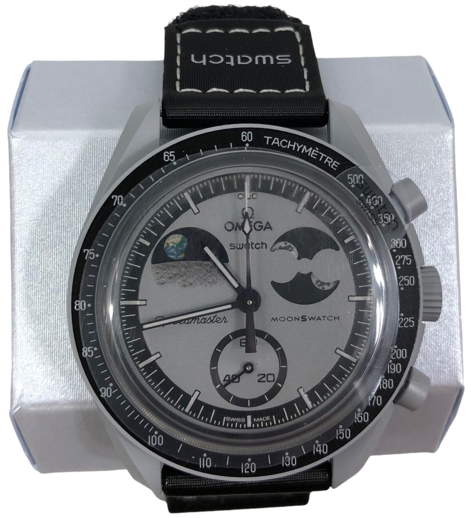 Swatch MoonSwatch - Reloj de pulsera biocerámico Omega X, Mission to Earthphase, gris, gris