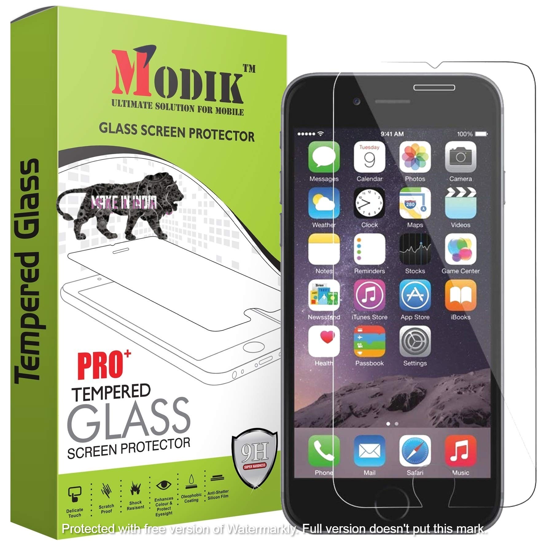 MODIK Transparent Tempered Glass Screen Protector for Apple iphone 6/6s/7/8/SE/2020 Tempered with Installation kit