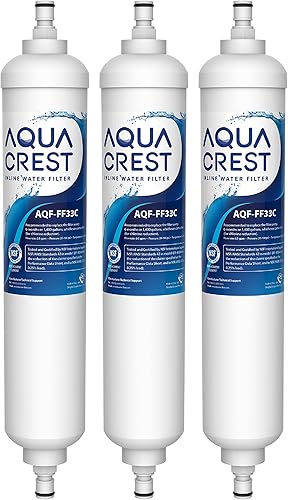 Miniatura 1 de AQUA CREST Filtro de agua en línea AQF-FF33C, certificado NSF, repuesto para GE GXRTQR, GXRTQ, medios de bloque de carbono que garantizan una