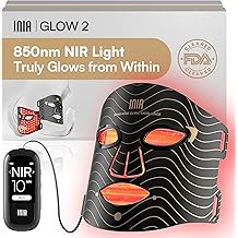 INIA Red Light Therapy Mask for Face &ndash; 4 Light Modes with 850nm NIR, Red &amp; Blue LED Light Therapy, 2600mAh Rechargeable LED Face Mask for Radiant Glow at Home, Black