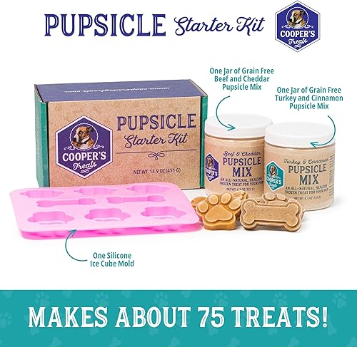 Miniatura 2 de Cooper's Treats Pupsicle Starter Kit - Kit de golosinas caseras para perros congelados - Mezcla de helado saludable y deliciosa para perros - Haz