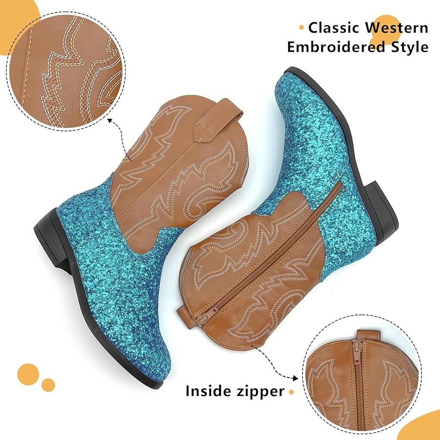 Amazon.com: xinlanlin Girls Cowboy Boots Kids Embroidered