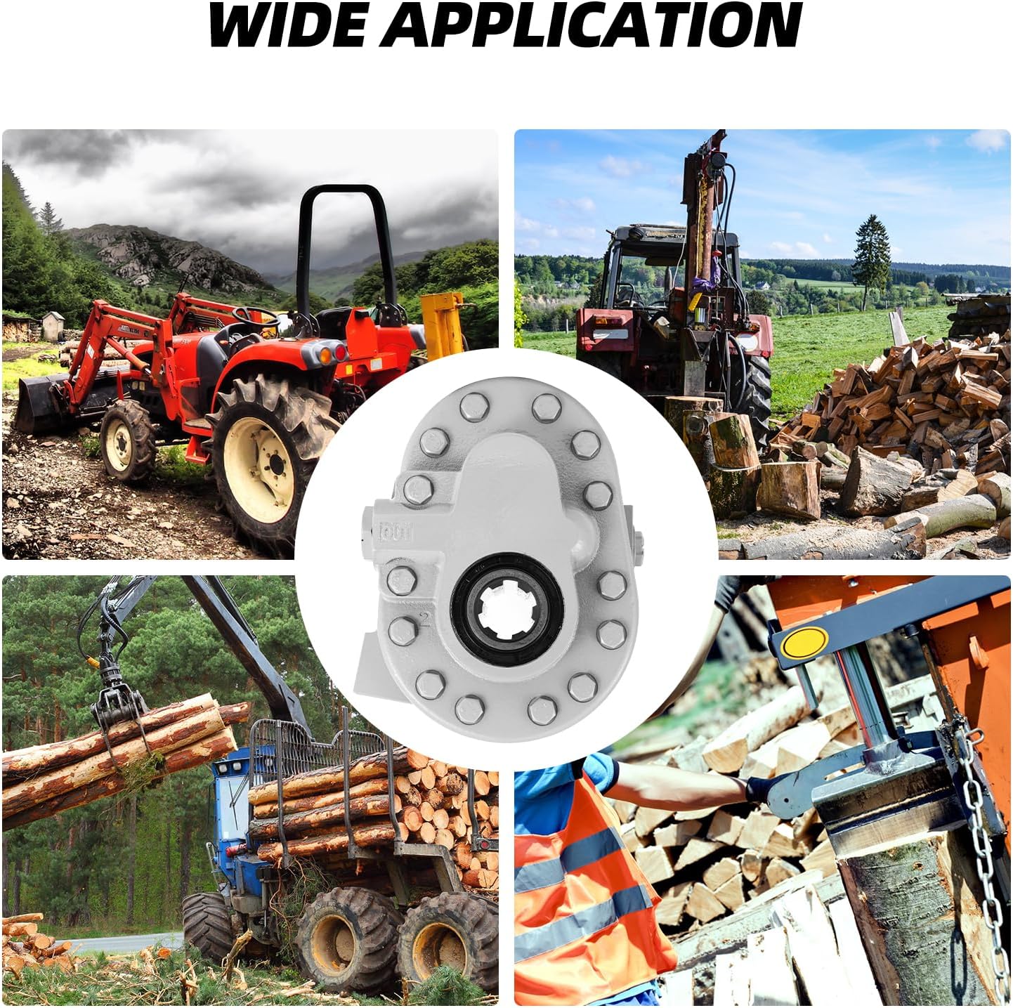 21.2GPM Hydraulic Pump for Tractors，Log Splitters and Trucks Hydraulic PTO Pump 540 RPM SAE16 2250PSI Log Splitter 6 Teeth Inlet and SAE12 Outlet for Scissor Lifts