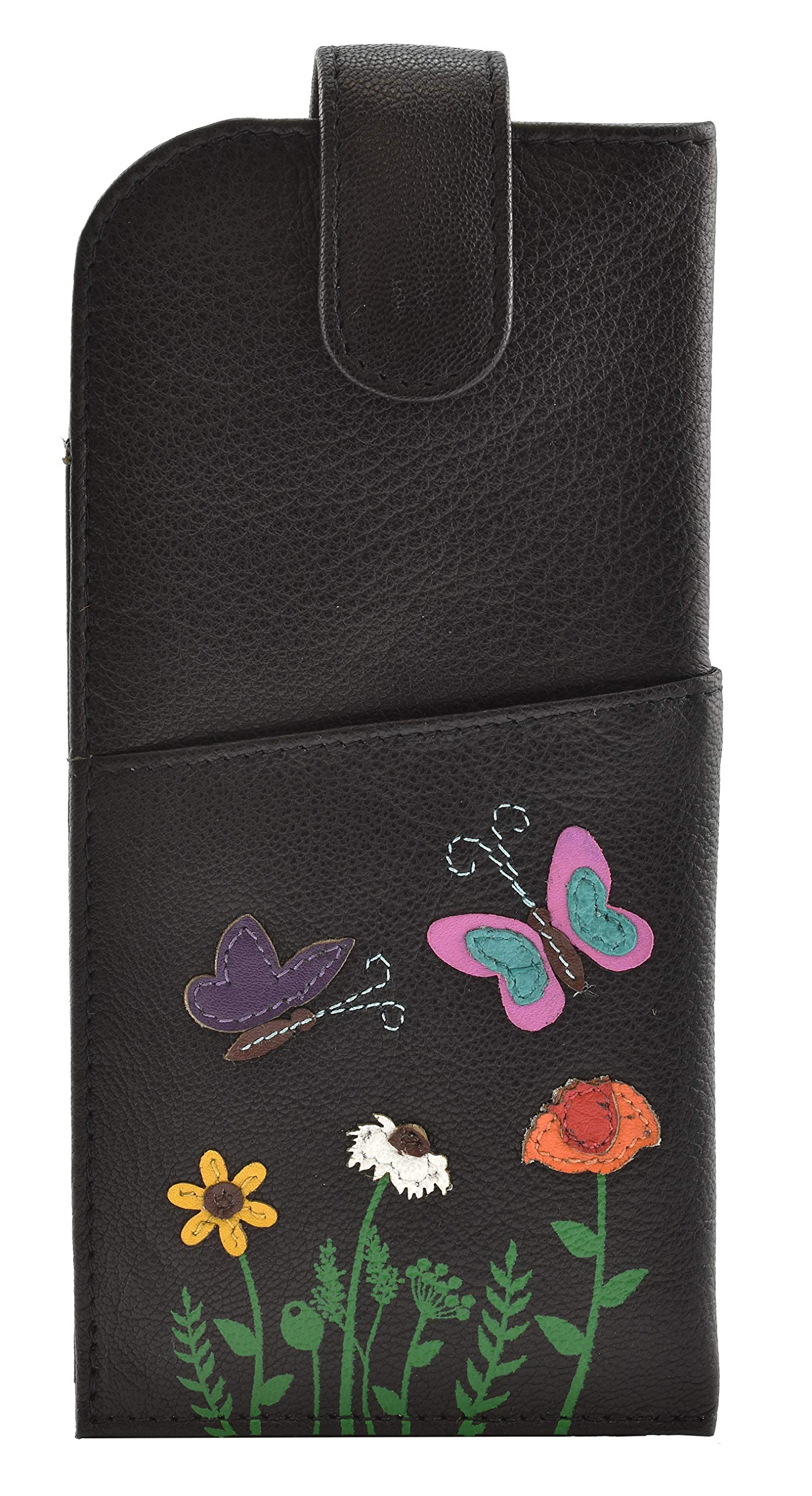 Mala Leather Women's Black Sophia Glasses Case 5159-42 (Black)