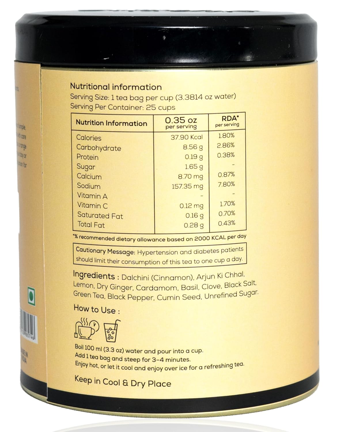 Amrita Naturals HridyaShakti Herbal Tea | Ayurvedic Blend with Cinnamon, Arjun Bark & Spices | Supports Daily Vitality, Relaxation & Wellness | Caffeine-Free Herbal Tea 250 gms (Pack of 2)