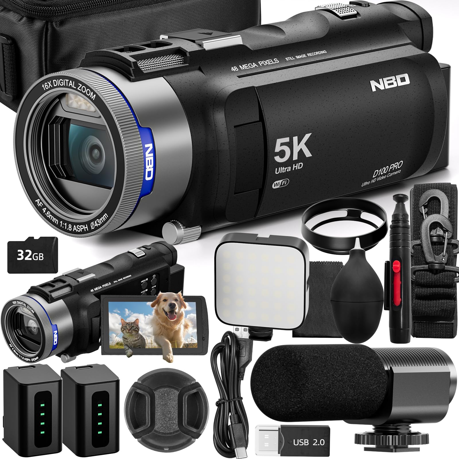 NBD 5K Video Camera Camcorder Ultra 48MP Vlogging Camera for