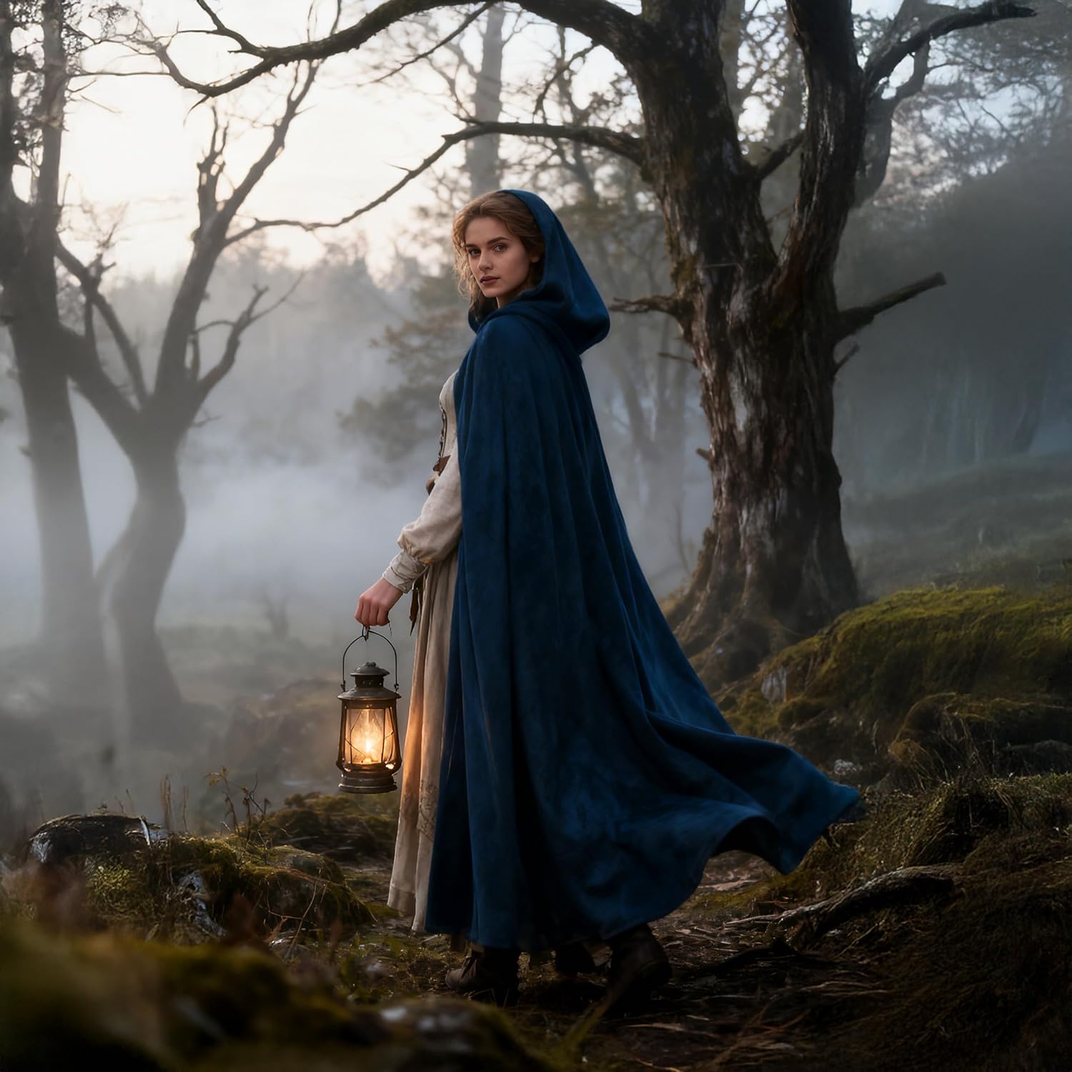 Halloween Medieval Costume Renaissance Cloak with Hood Medieval Cloak with Hood Long Adult Men And Women - Image 5