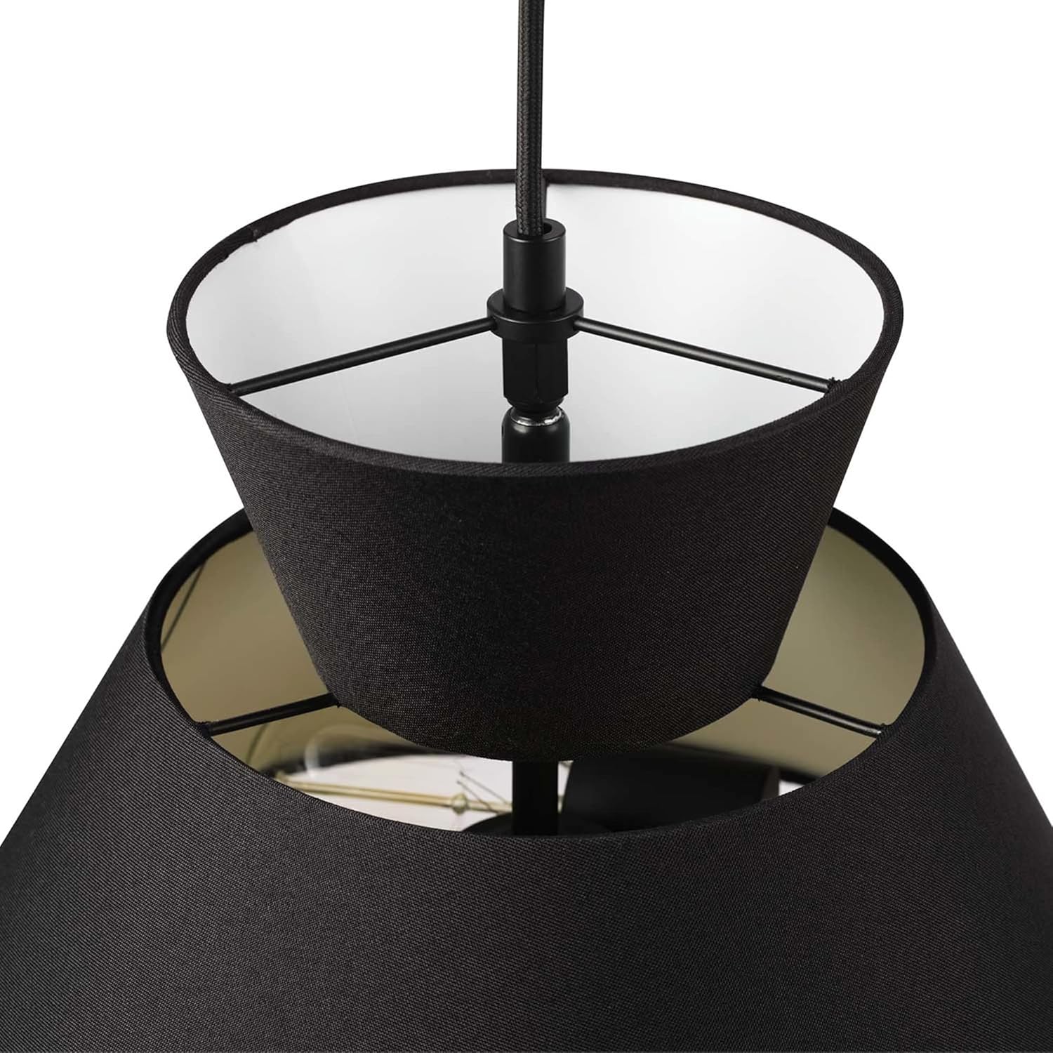 GLOBE Electric 65778 Madison 2-Light Chandelier, Black Fabric Shade, Bulb Not Included