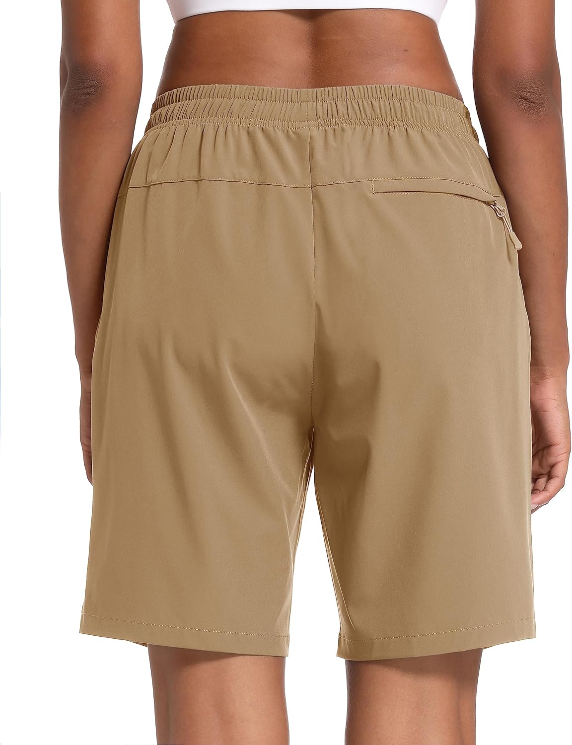 MAGCOMSEN Women's Hiking Shorts Lightweight Quick Dry 8" Golf Shorts Water Resistant with 3 Zipper Pockets - Image 2