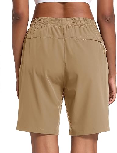 Miniatura 2 de MAGCOMSEN Pantalones cortos de senderismo para mujer, ligeros, de secado rápido, 8 pulgadas, pantalones cortos de golf resistentes al agua, con 3