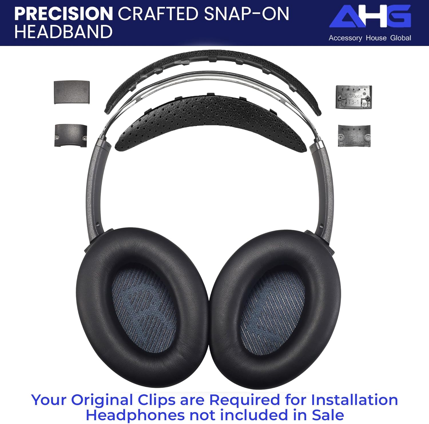 AHG Accessory House Global Sheepskin Leather Soundlink ae2 QC25 Replacement Headband Pad Cushion. Compatible with Bose SoundLink Around-Ear II Wireless SoundTrue AE2 Quietcomfort 25 Headphones