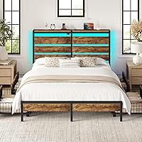 Vista 33 de Rolanstar Base de cama individual con 4 cajones, luces LED y estación de carga, plataforma de metal con cabecera de almacenamiento, sin ruido, fácil