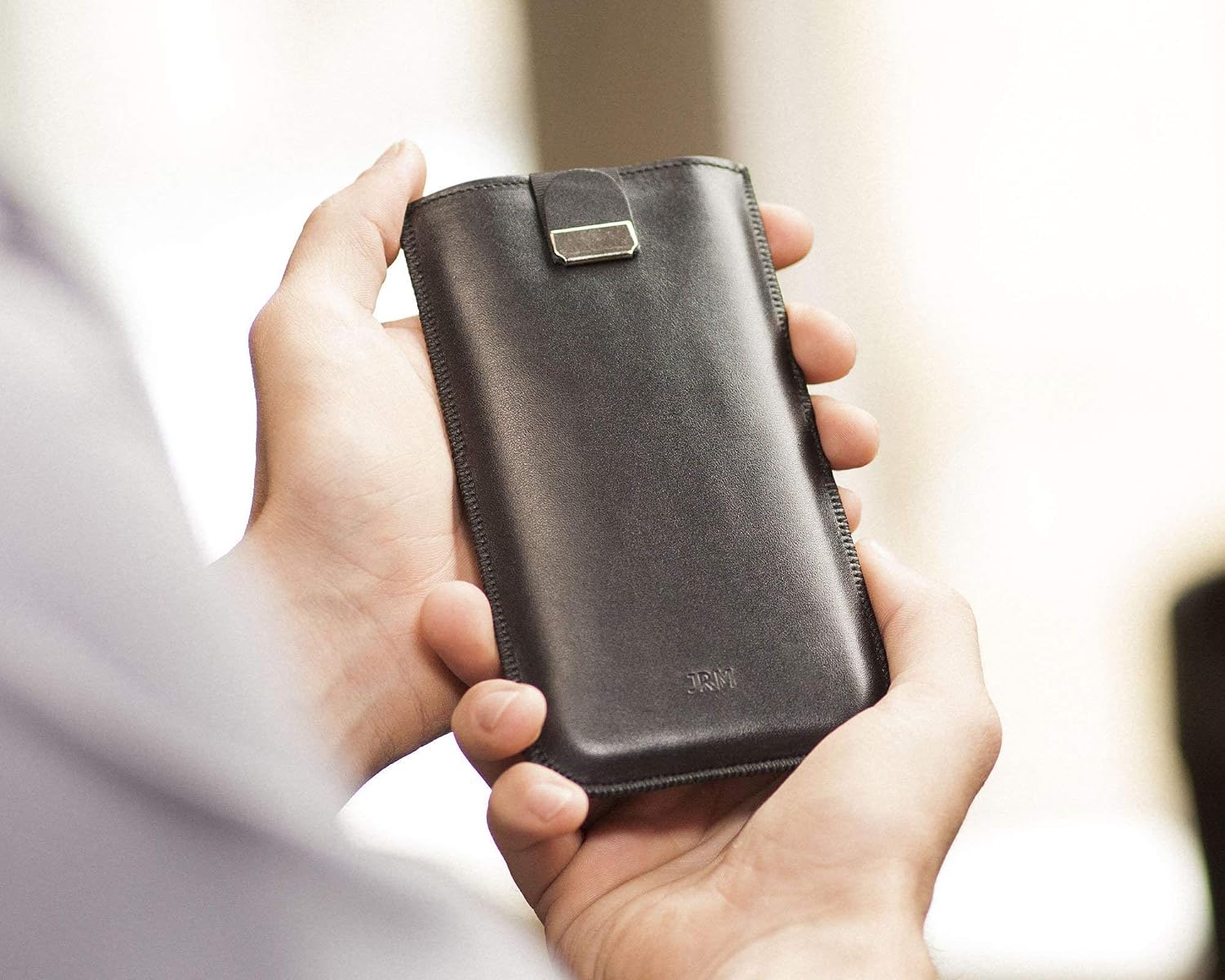 Personalized Black Leather Sleeve Case for Samsung Galaxy S24 Ultra and other models