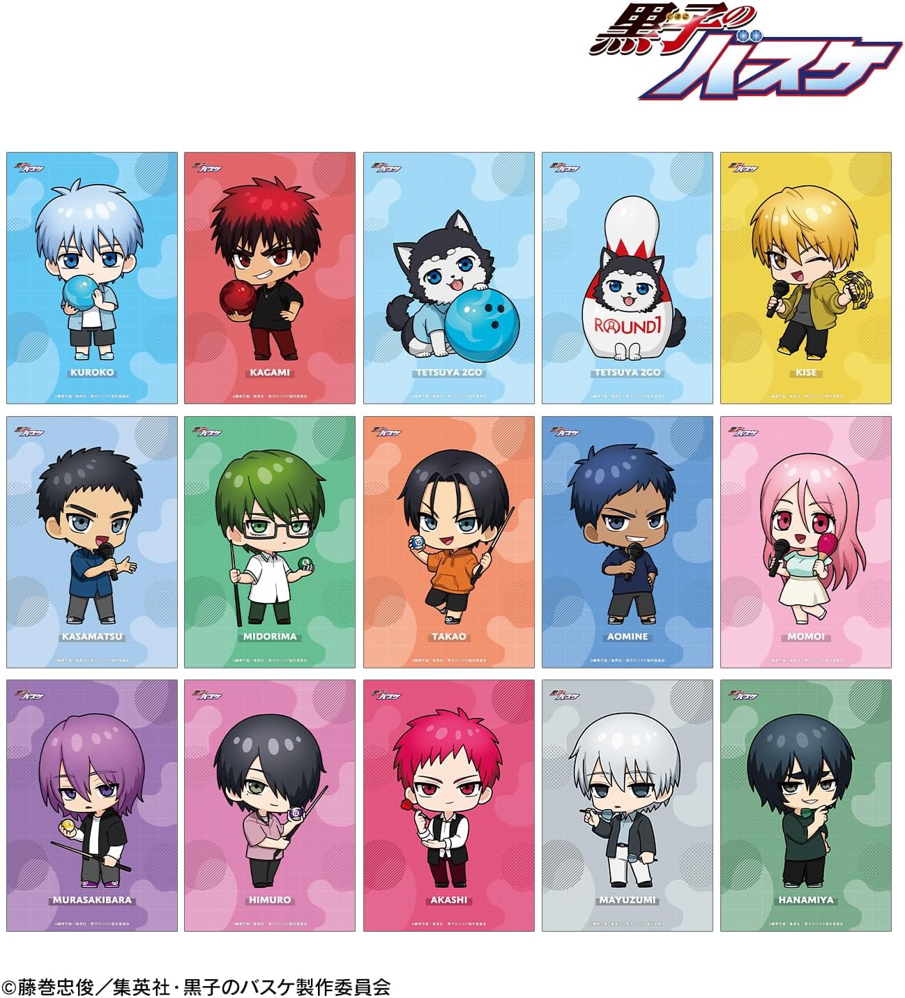 Kuroko no Basketball Trading Chibi Character Clear Cards Box of 15