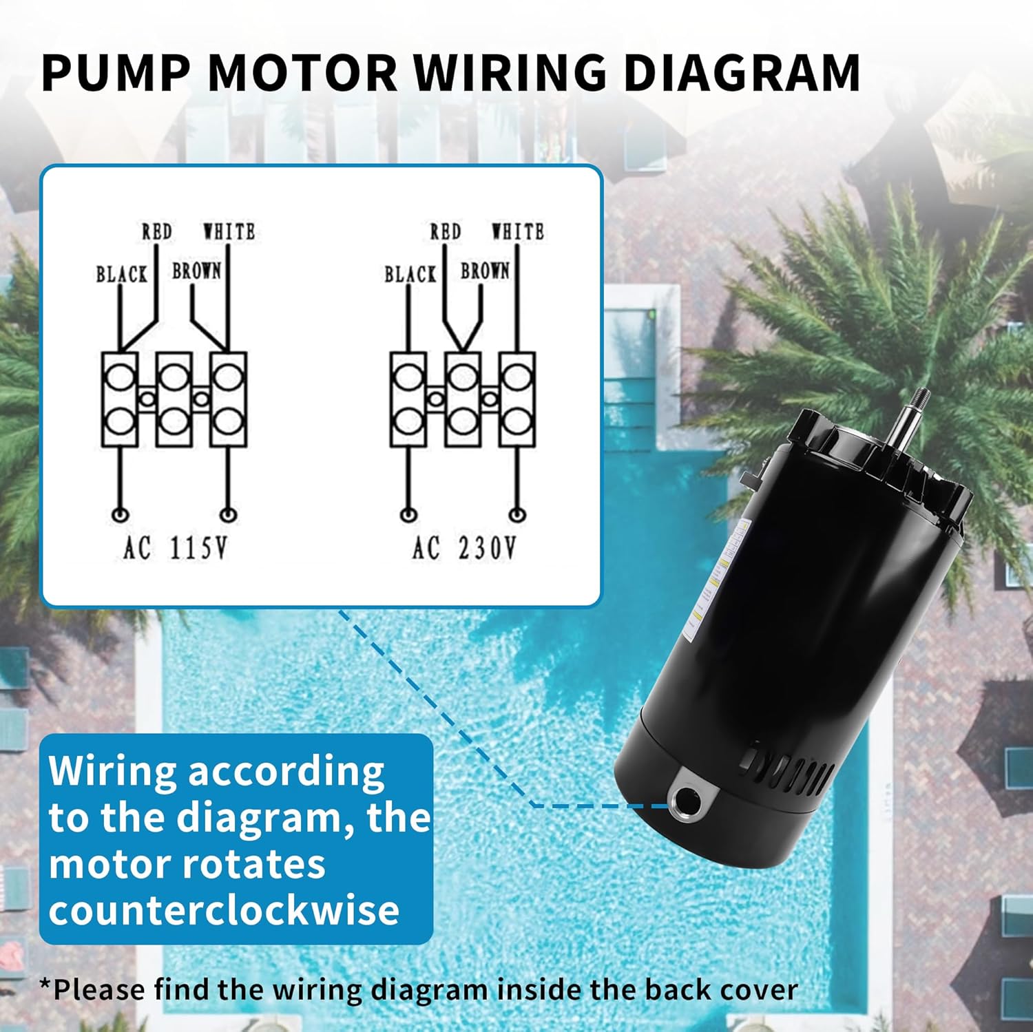 UST1152 1.5 PH Pool Pump Motor Compatible with Century Motor and Most Hayward/Super Pump/Super II and Jacuzzi Magnum pool pumps