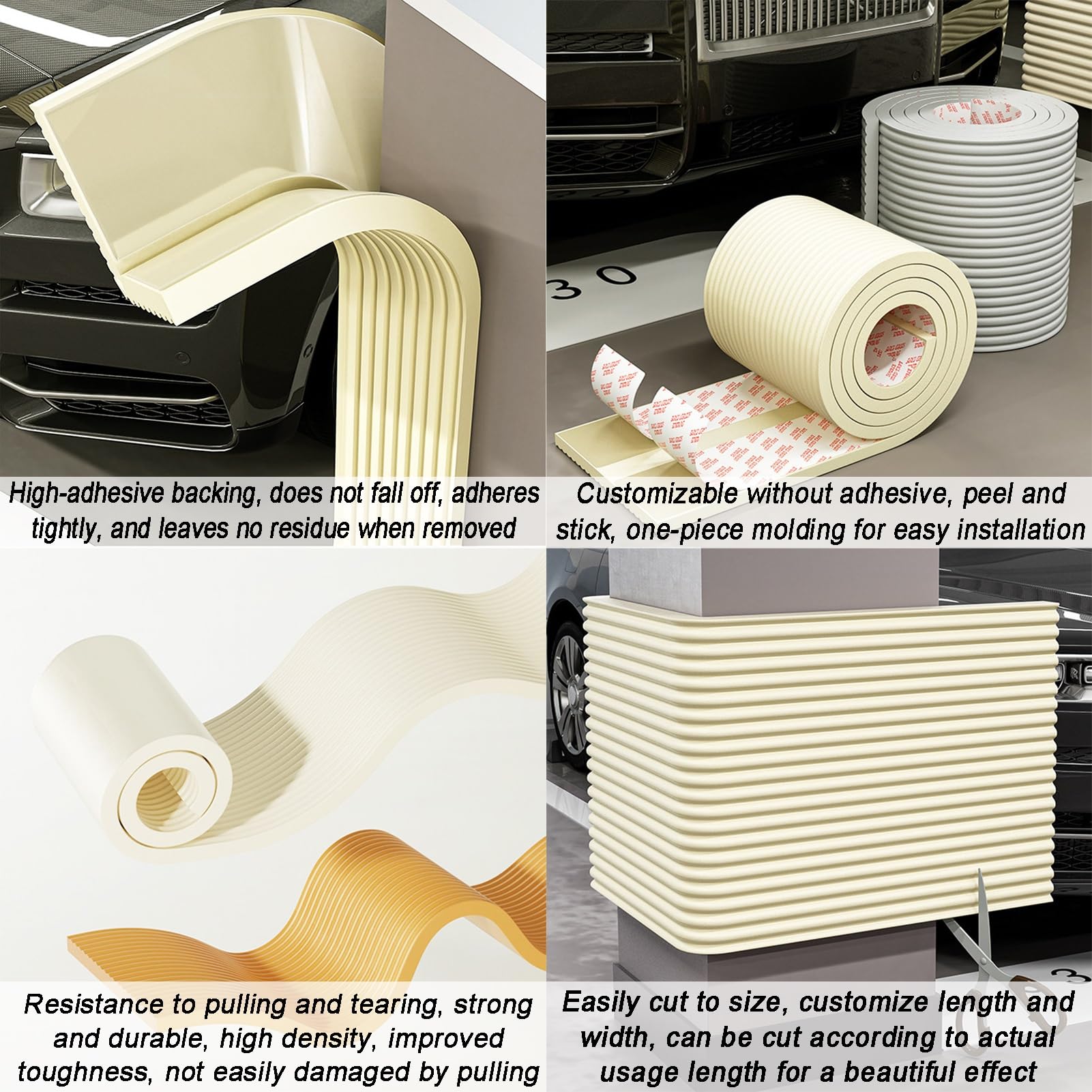 Générique Protection Murale et de Bord en Mousse pour Meubles et escaliers, Blanc cassé, 60 cm de Large x 4 m de Long - Sécurisation bébé, Protection Contre Les Chocs, re
